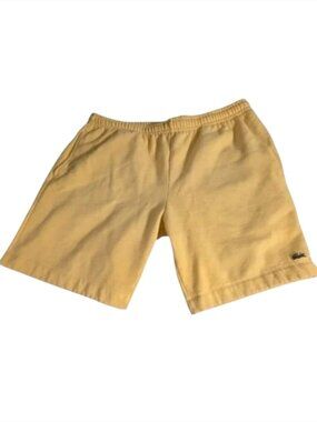 Lacoste Men's Yellow Fleece Shorts Tennis Athleisure Preppy Normcore Spring